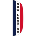 "NOW LEASING" 3' x 10' Stationary Message Flutter Flag